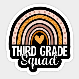 Rainbow Third Grade Back To School Team 3rd Grade Squad Sticker